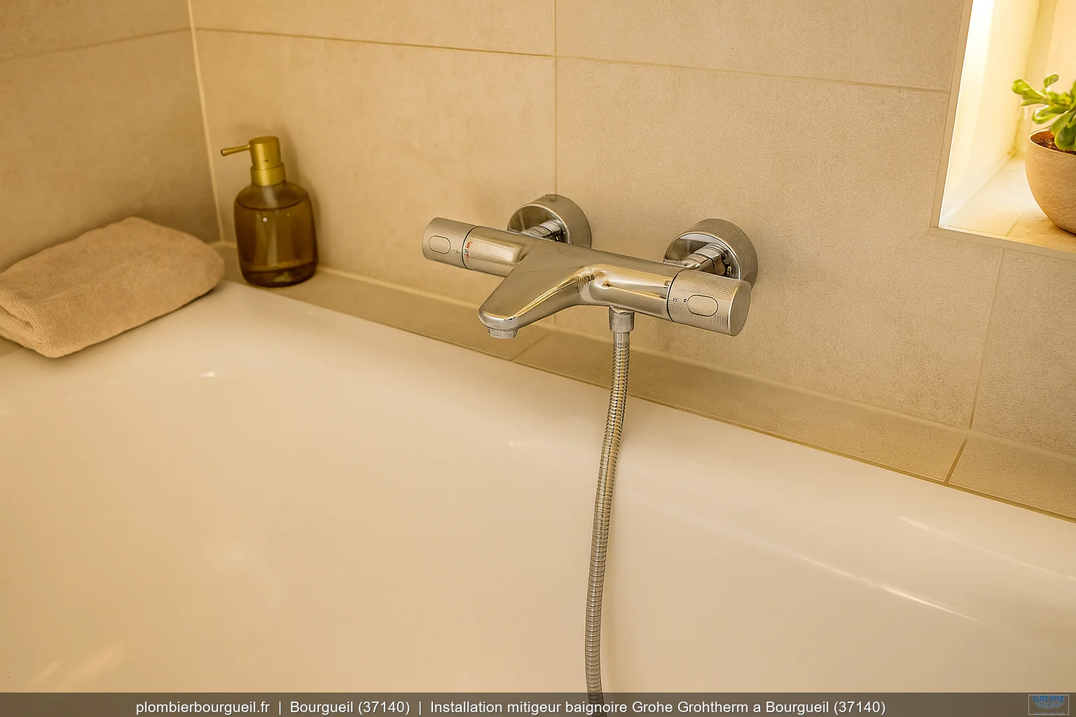 Installation mitigeur baignoire Grohe Grohtherm a Bourgueil (37140)