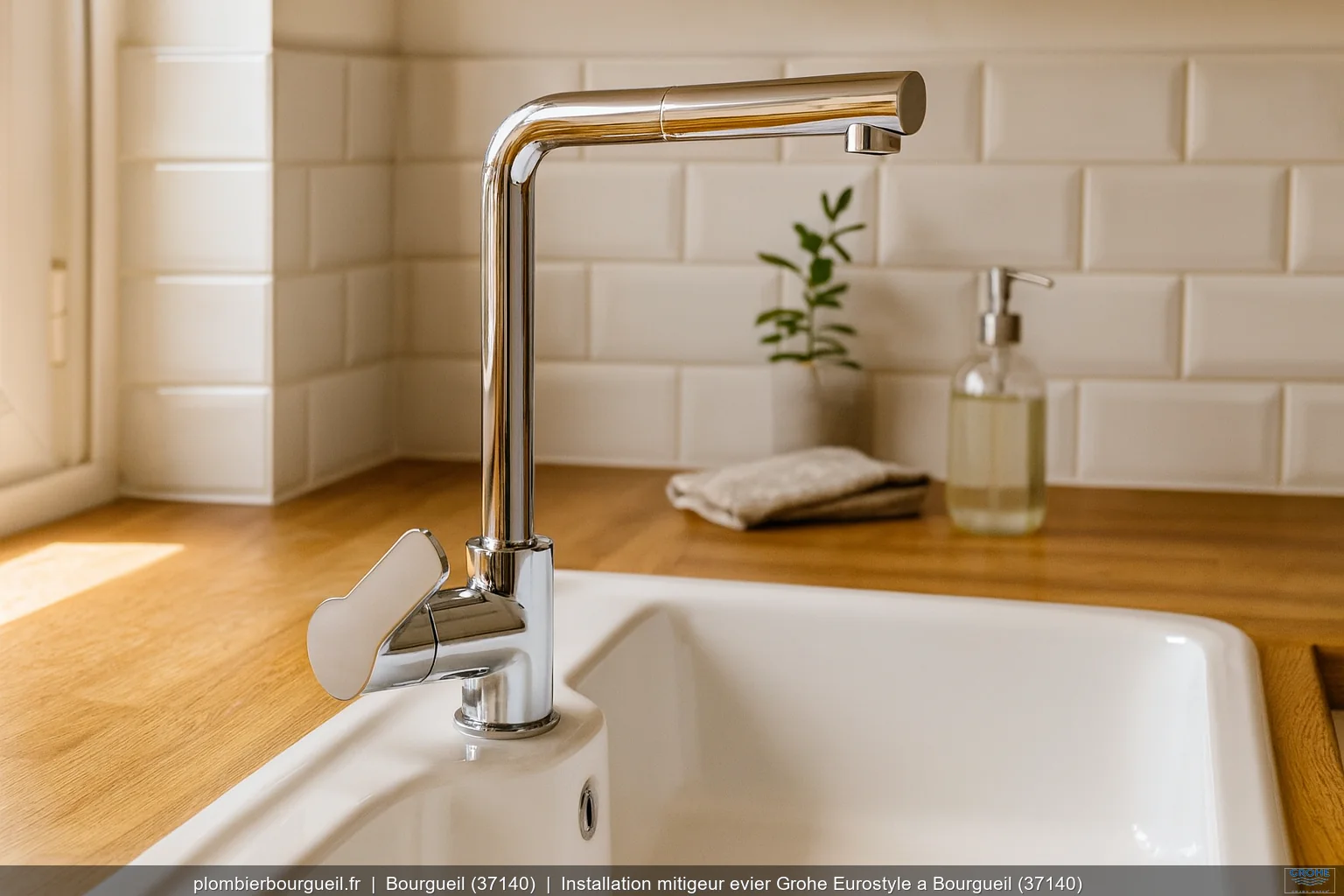 Installation mitigeur evier Grohe Eurostyle a Bourgueil (37140)