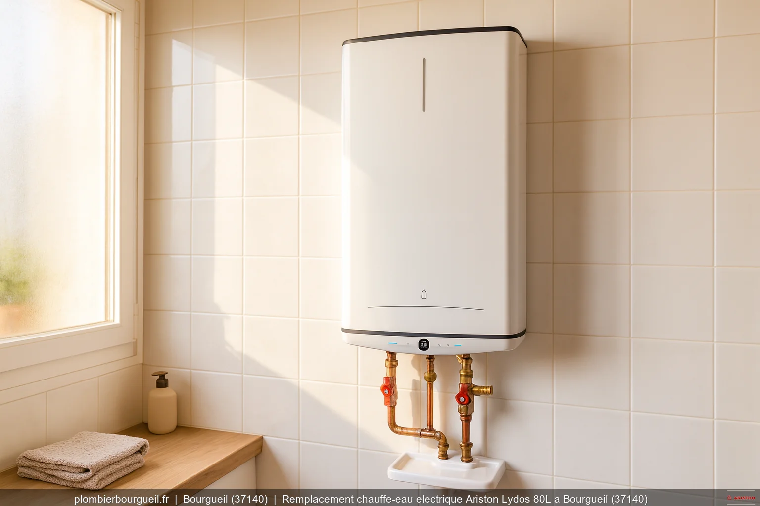 Remplacement chauffe-eau electrique Ariston Lydos 80L a Bourgueil (37140)
